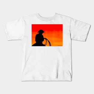 Cowboy Lasso at Sunset Kids T-Shirt